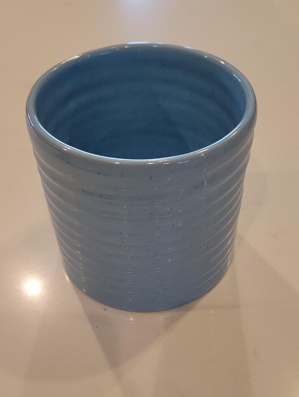 Vintage Frankoma Baby Blue Pottery Crock